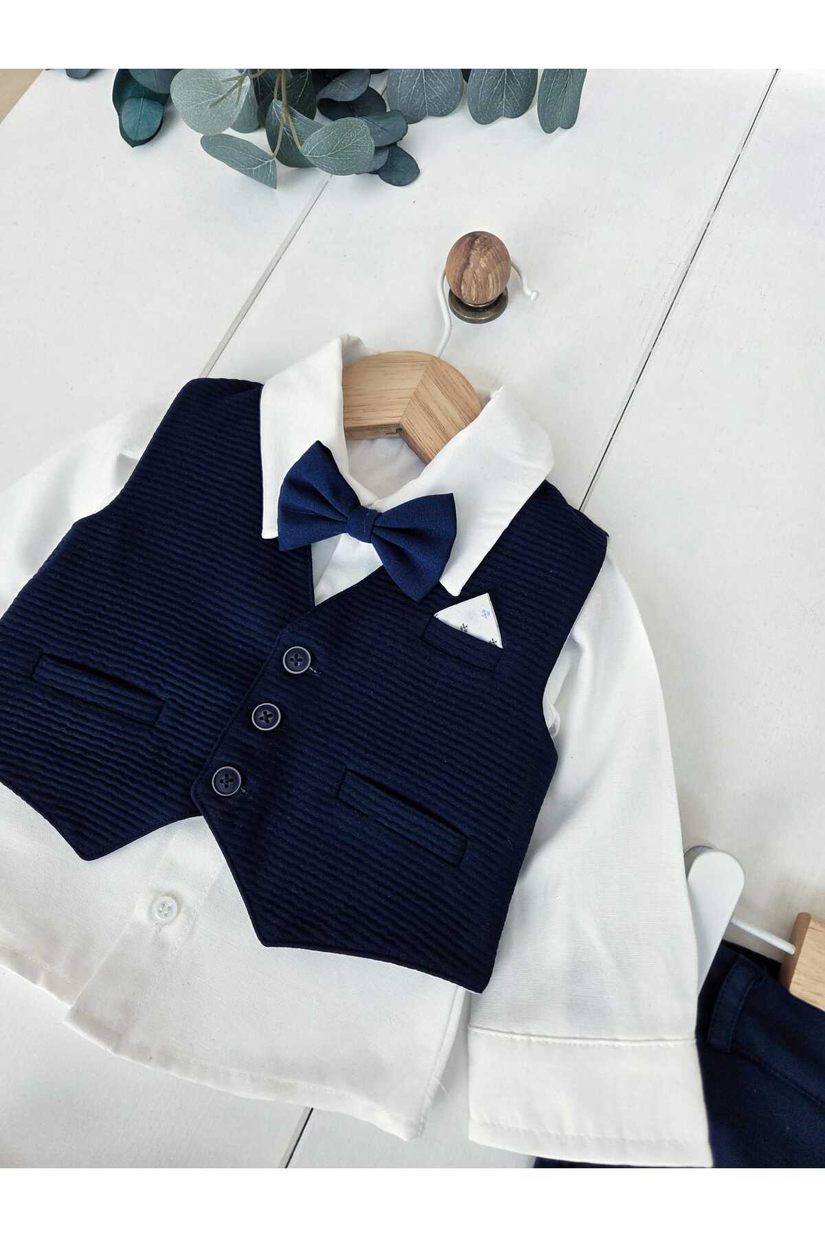 Panfilia Erkek Bebek Yelekli Gömlekli Papyonlu Ayakkabılı Mevlüt Düğün Takımı fotoğrafı 3 (önizleme)