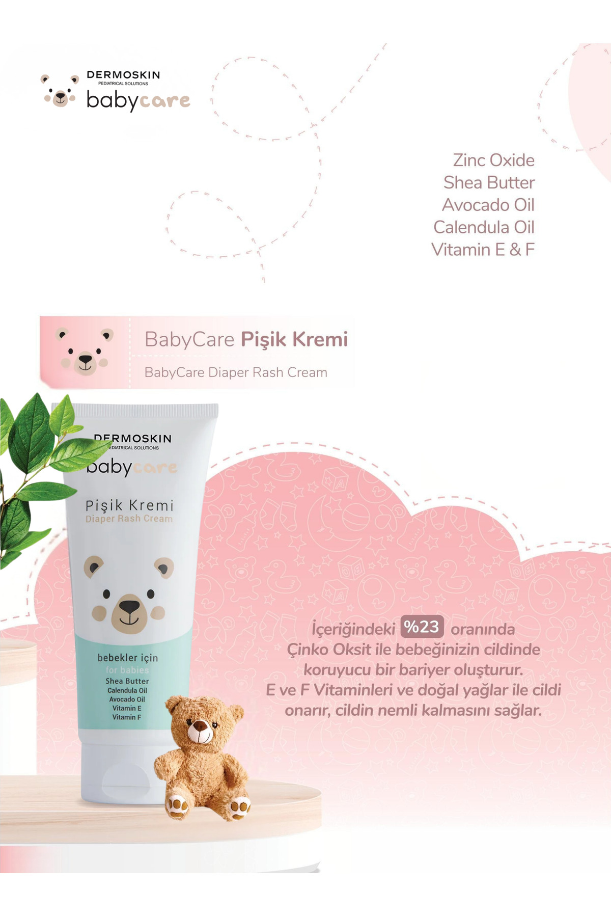 Dermoskin Babycare Bebek Pişik Kremi | Onarıcı | Pişik Önleyici | Nemlendirici Krem | 100 ml fotoğrafı 2 (önizleme)