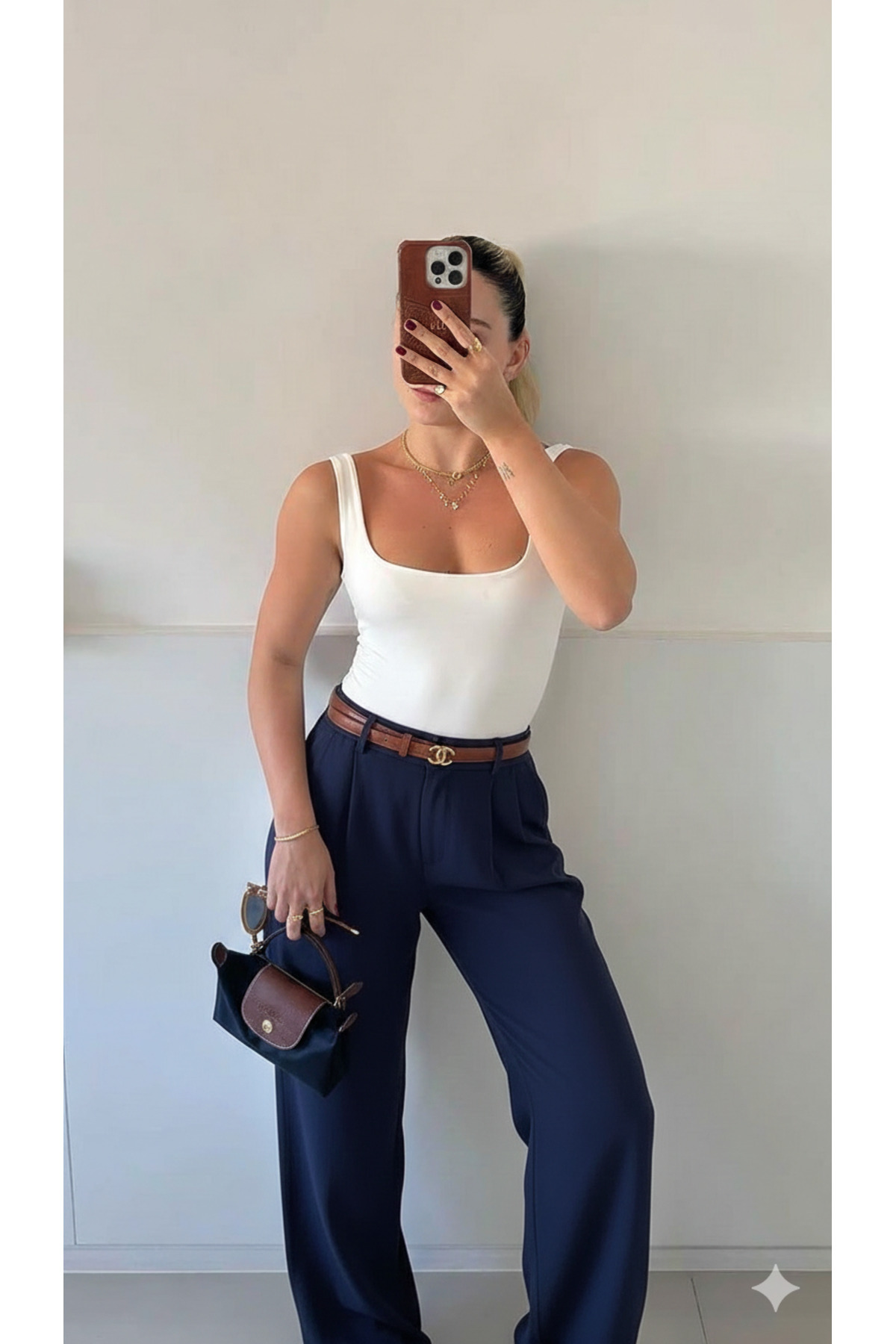 H&A İSTANBUL Жіночі блакитні штани з кишенями, високою талією та складками. Т...