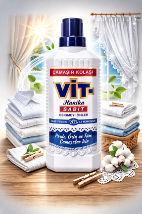 Vit- Vit Çamaşır Kolası 500 ml Perde Örtü ve Tüm Çamaşırlarda Eskimeyi Önler