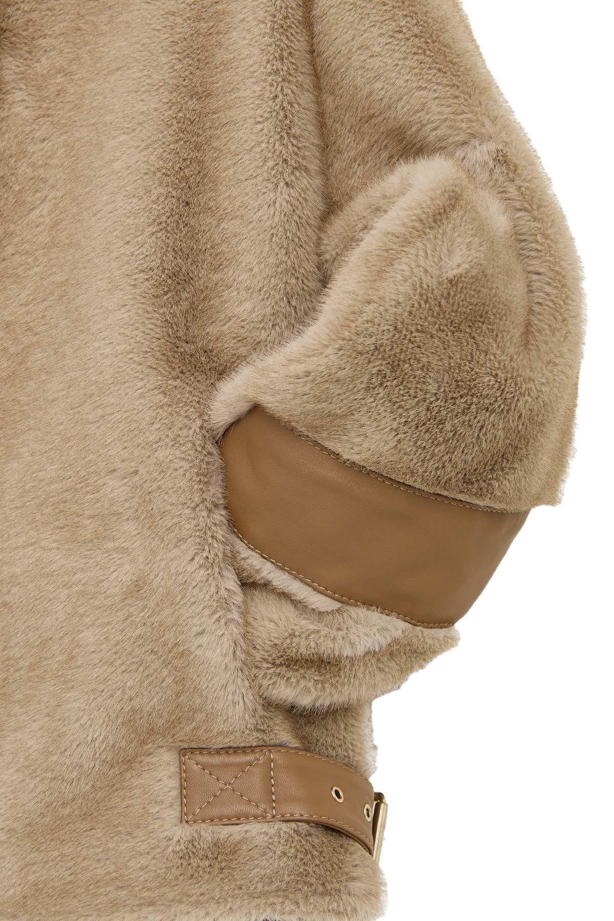 Derimod  Meribel Kadın Bej Geniş Yaka Teddy Deri Mont 25WGP5205FF - Görsel 6