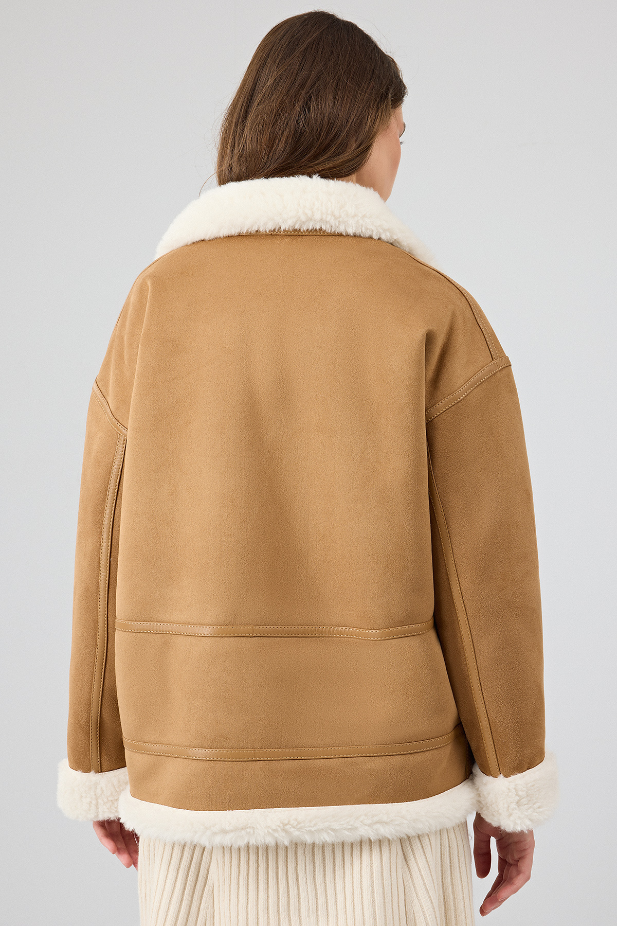 Derimod  Oslo Kadın Camel Çift Taraflı Teddy Mont 25WGP5320FF - Görsel 5