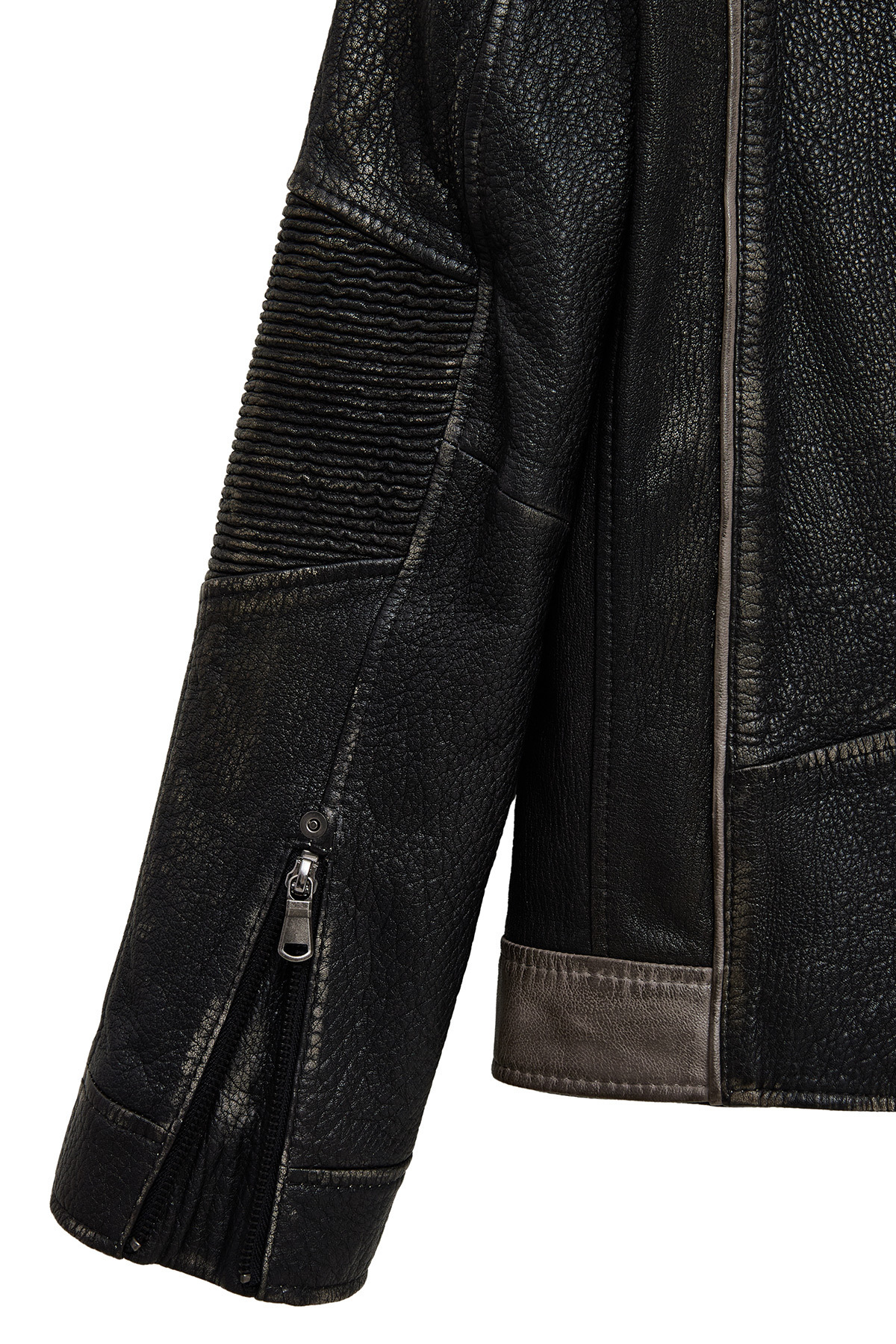 Derimod  Barry Erkek Gri Hakim Yaka Slim-Fit Deri Mont 25WGF65862R - Görsel 7