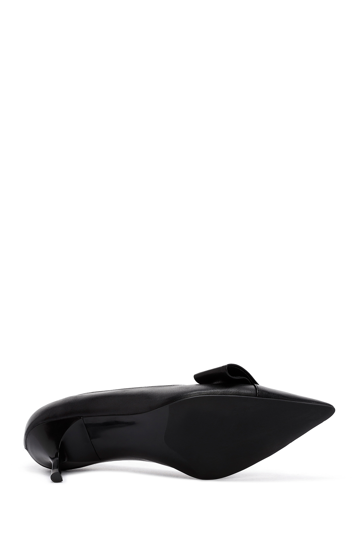 Derimod  Kadın Siyah Kısa İnce Topuklu Deri Ayakkabı 25AFD130118 - Görsel 5