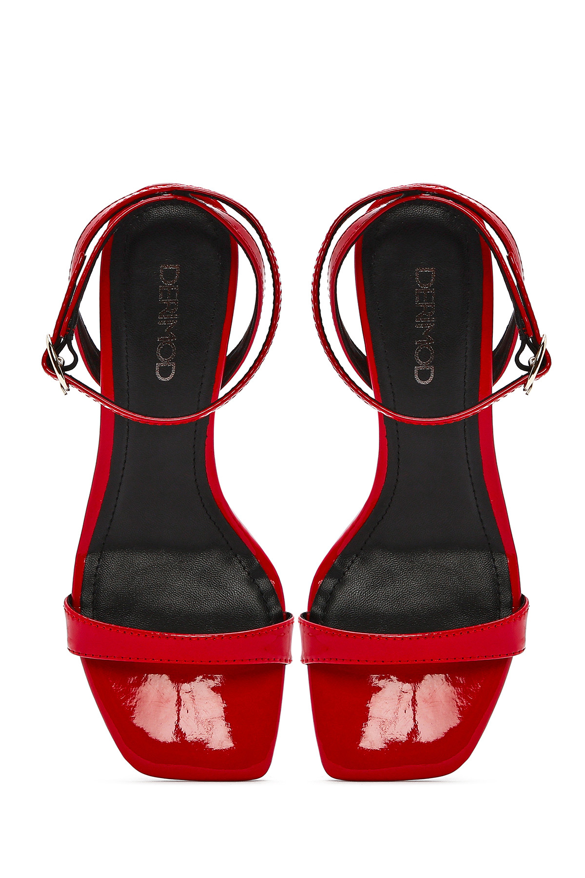 Derimod  Kadın Kırmızı Bilekten Tokalı Topuklu Ayakkabı Sandalet 25SFD444016 - Görsel 8