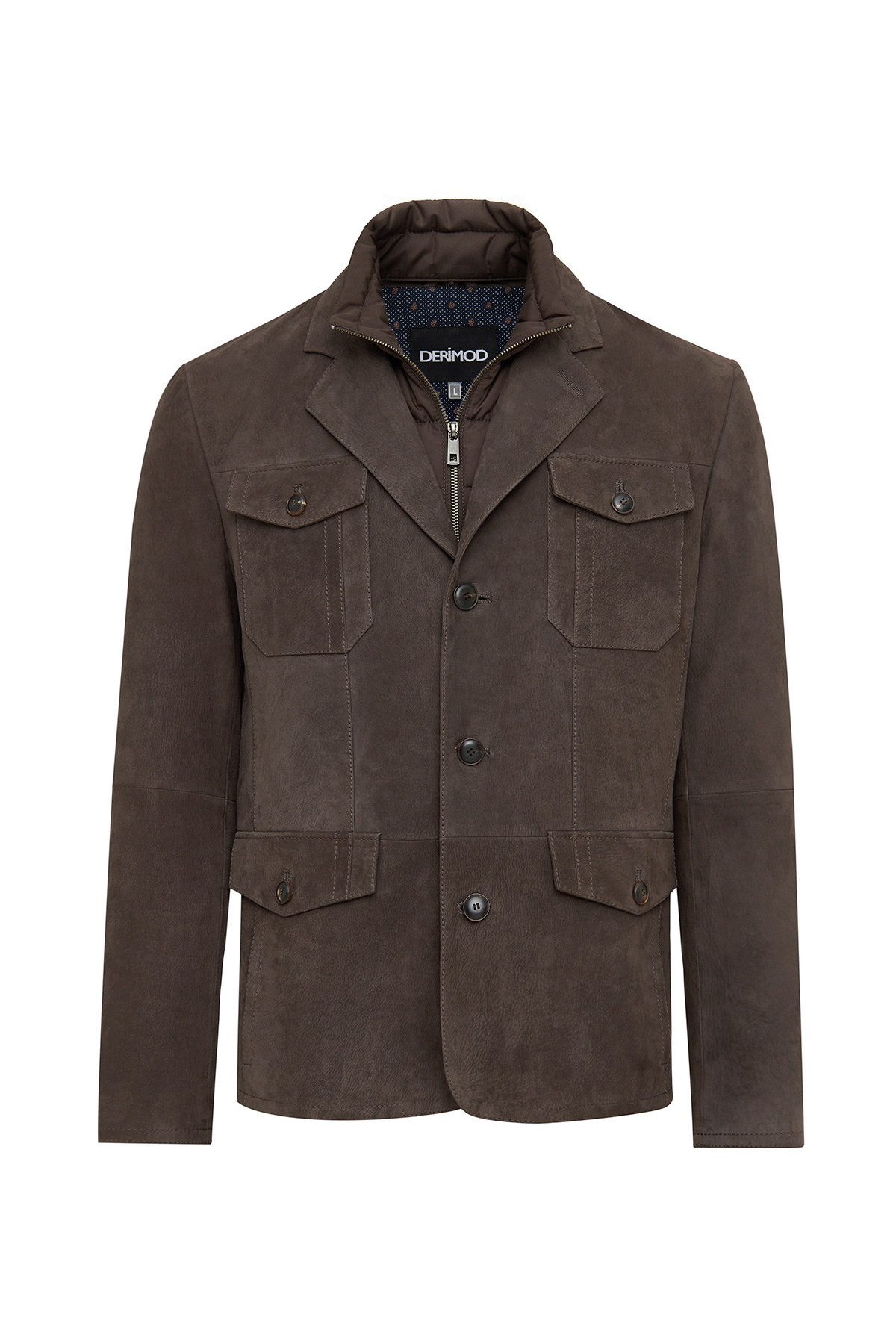 Derimod  Sacramento Erkek Kahverengi Nubuk Deri Mont 25SGD6563V3 - Görsel 9