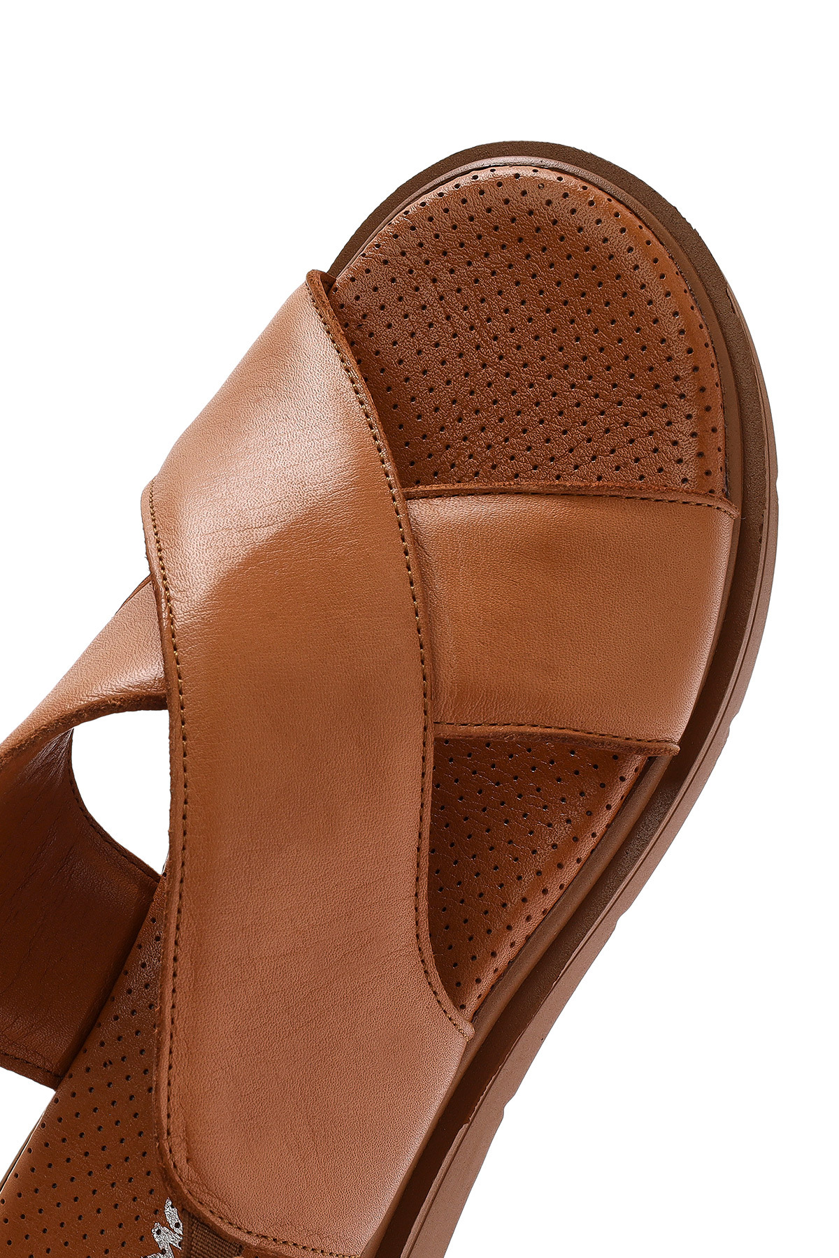 Derimod  Kadın Taba Lastikli Hakiki Hakiki Deri Sandalet 25SFD362118 - Görsel 8