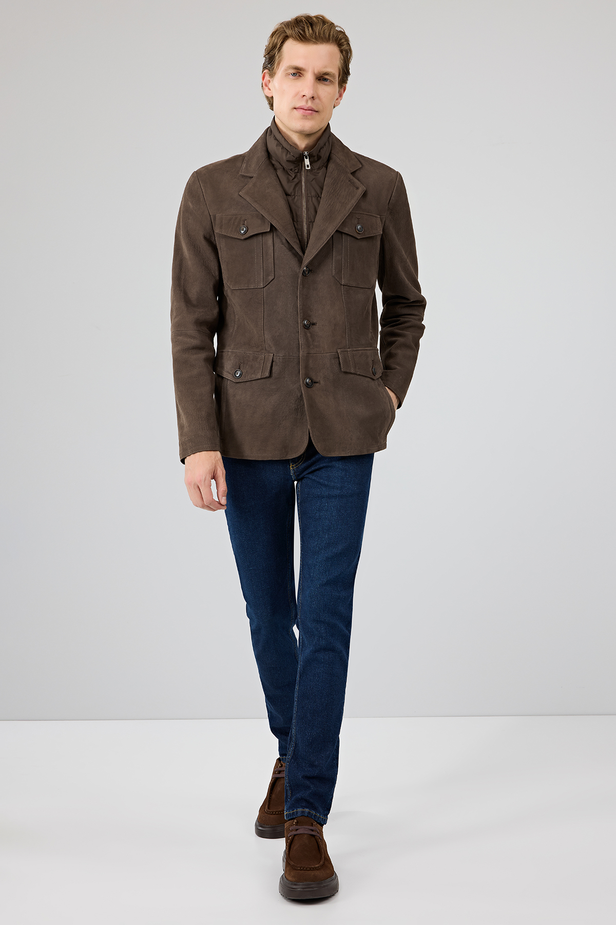 Derimod  Sacramento Erkek Kahverengi Nubuk Deri Mont 25SGD6563V3 - Görsel 7