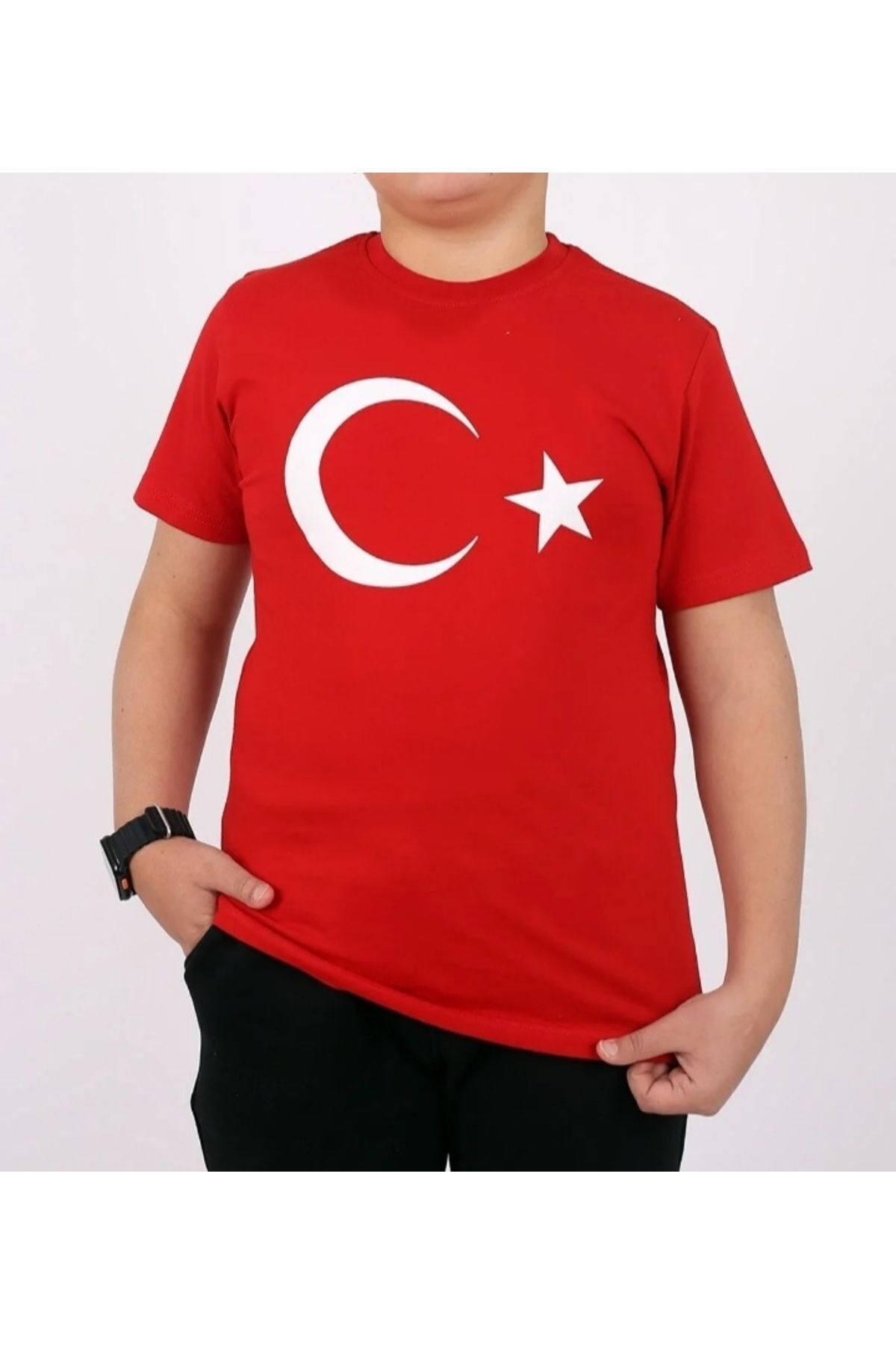 Genel Markalar  unisex çocuk türk bayrağı t-shirt/ türk bayrağı t-shirt/ay yıldızlı t-shirt - Görsel 3