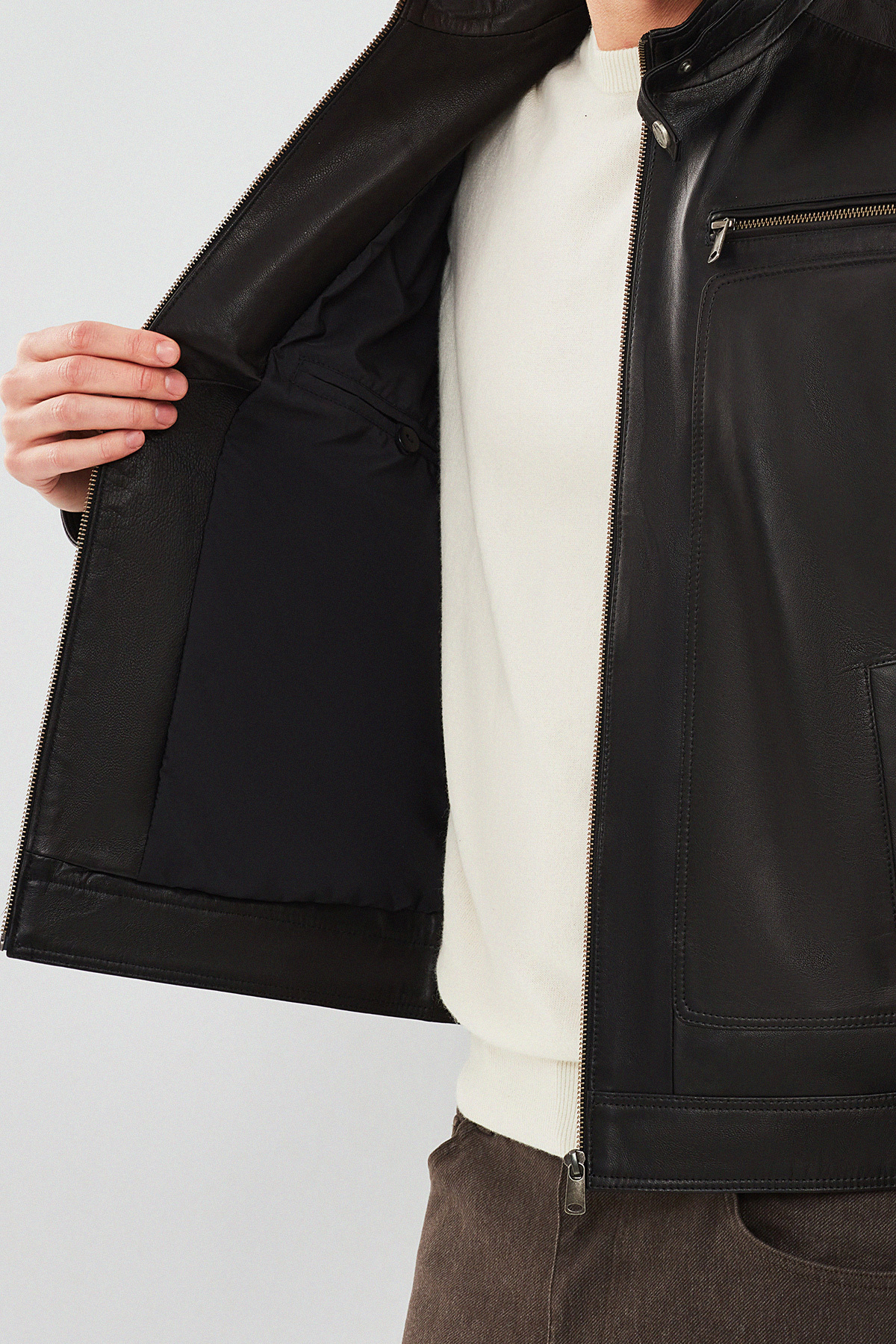 Derimod  Felibe Erkek Siyah Deri Ceket 22WGE64321M - Görsel 4