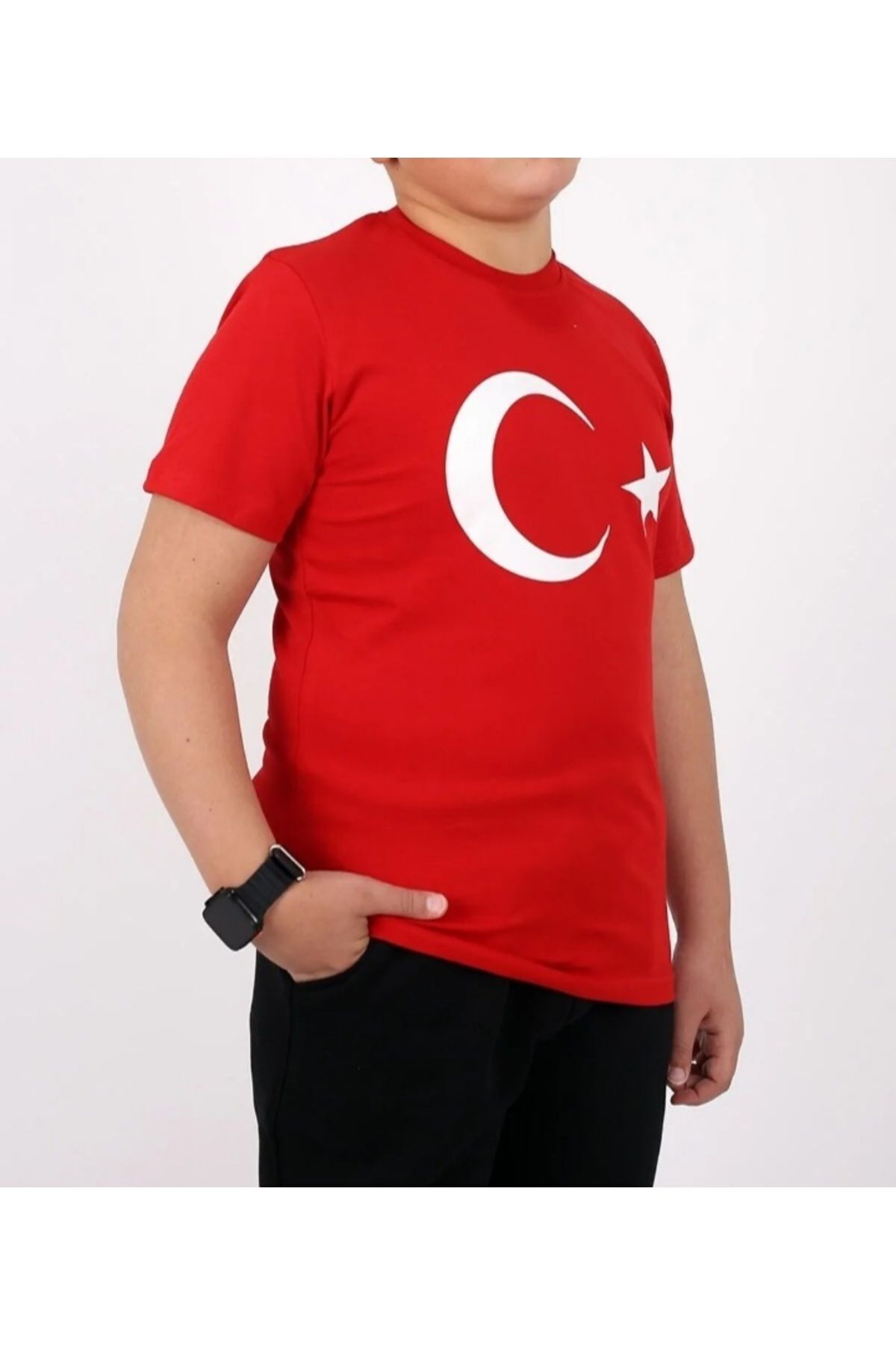 Genel Markalar  unisex çocuk türk bayrağı t-shirt/ türk bayrağı t-shirt/ay yıldızlı t-shirt - Görsel 4