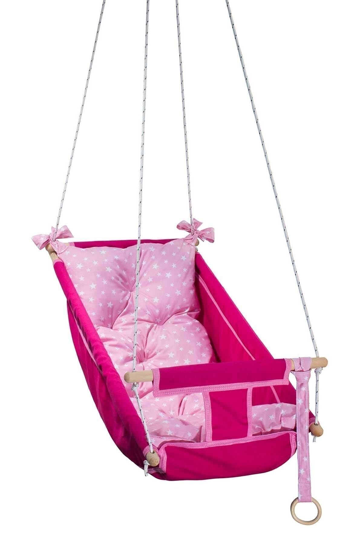 Bundeba Kids Pembe Bebek Uyku Salıncağı Çocuk Ahşap Hamak Beşik Salıncak Minderli Yatak Seti fotoğrafı 6 (önizleme)