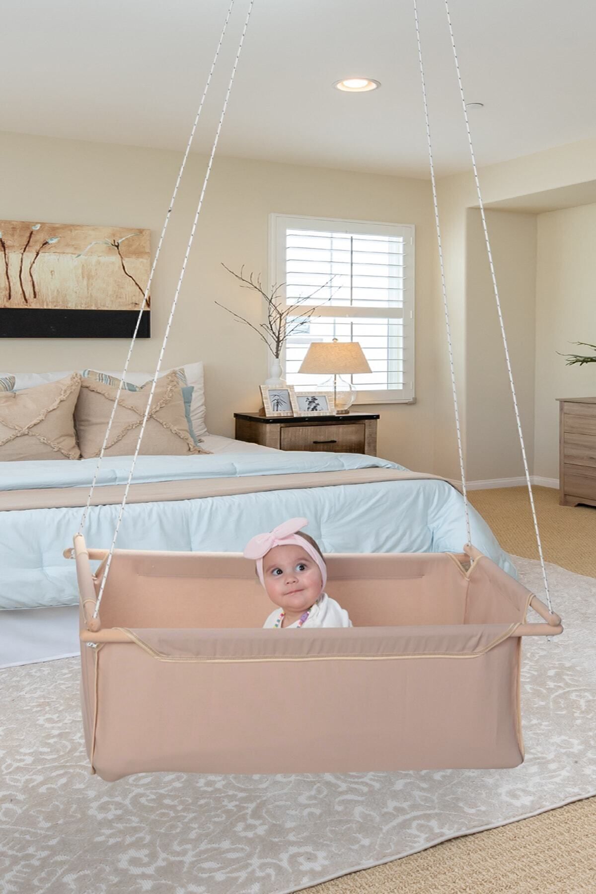 Bundeba Sally Kahverengi Bebek Çocuk Salıncağı Hamak Beşik fotoğrafı 3 (önizleme)