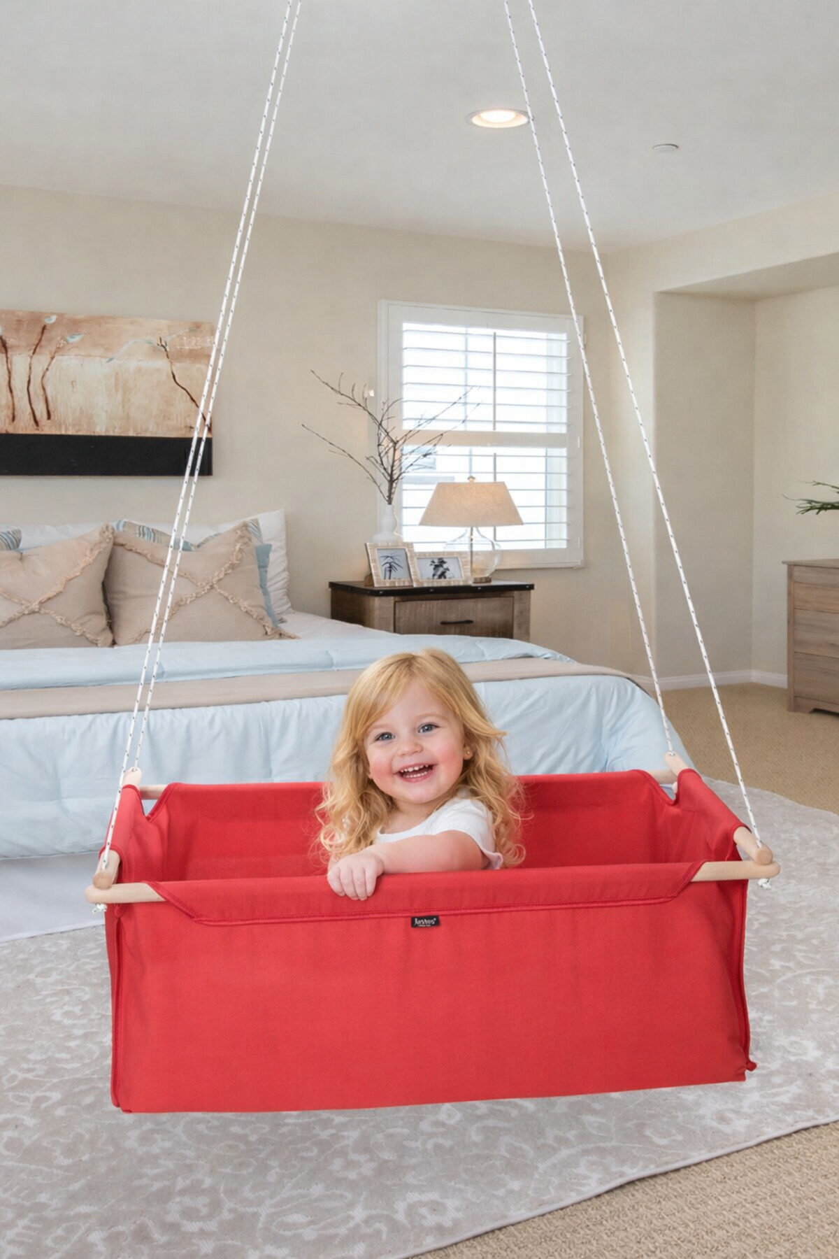 Bundeba Sally Kırmızı Salıncak Bebek Çocuk Salıncağı Hamak Beşik Bebek Hamağı Çingene Beşiği Salıncağı fotoğrafı 4 (önizleme)