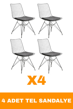 ÇELİK SANDALYE MASA Özel Tel Sandalye Mutfak Salon Cafe 4'lü