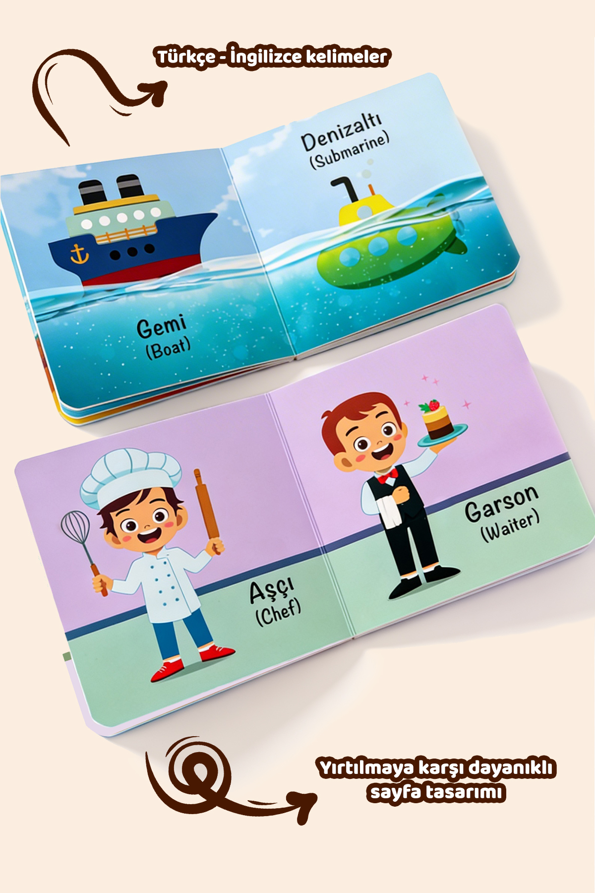 MERT BEBEK Bebeğimin İlk Minik Kütüphanesi Eğitici Bebek Kitap Seti 12’li Türkçe İngilizce 1+ Yaş fotoğrafı 2 (önizleme)