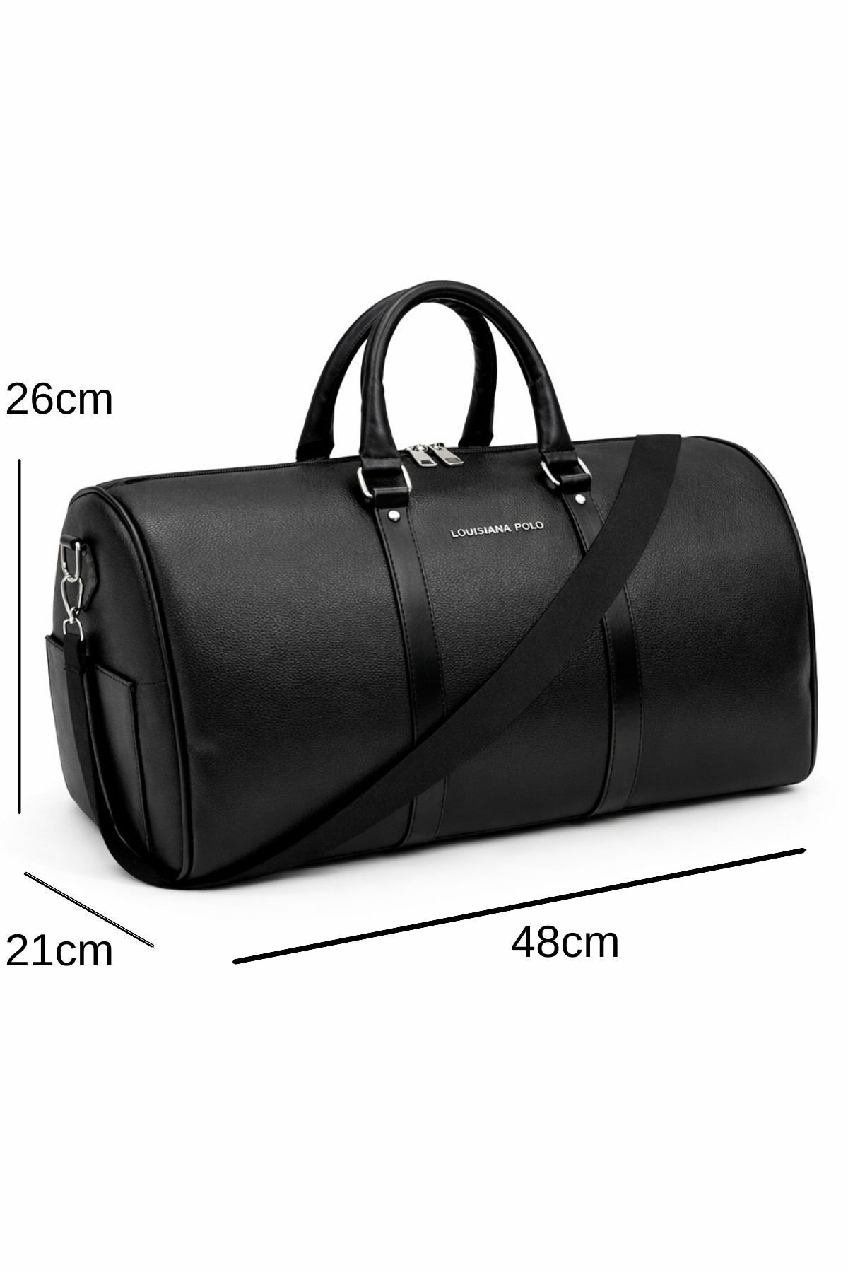 louisiana polo  El Valizi Spor Seyahat Çantası Siyah 1507 - Görsel 5