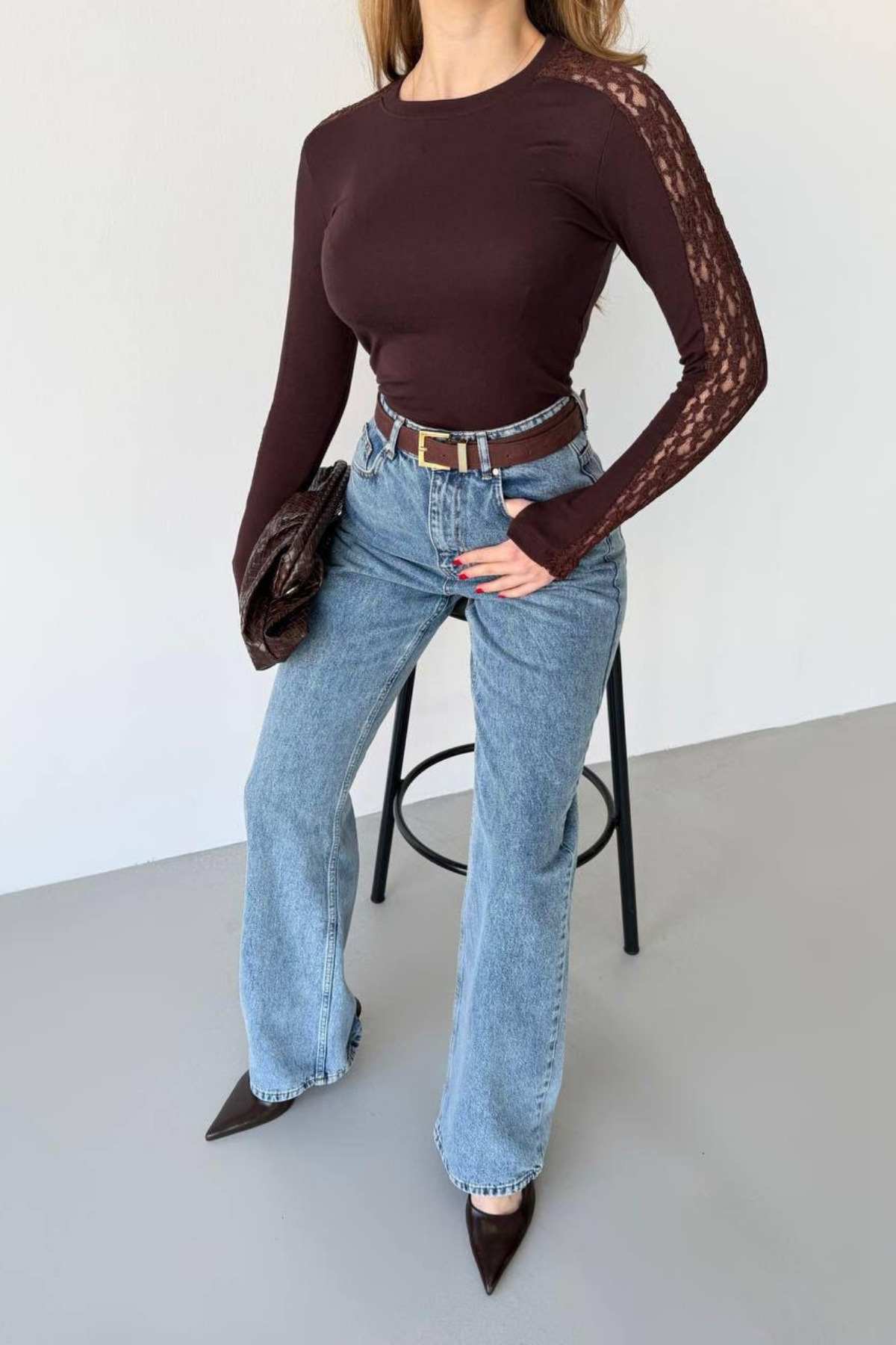 Stylish Lace Detailed Cotton Blouse