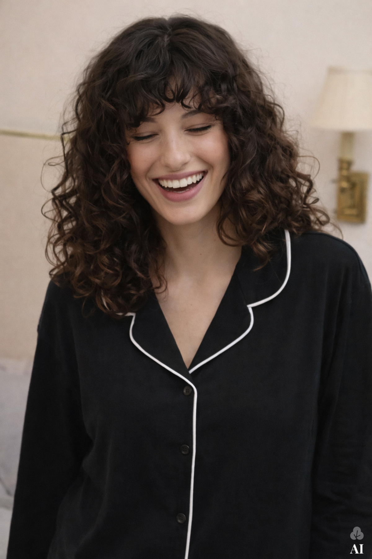 koza iç giyim  Kadın Viskon - Yumuşak Dokulu Düğmeli Biyeli Bol Paça Pijama Takımı - Görsel 4