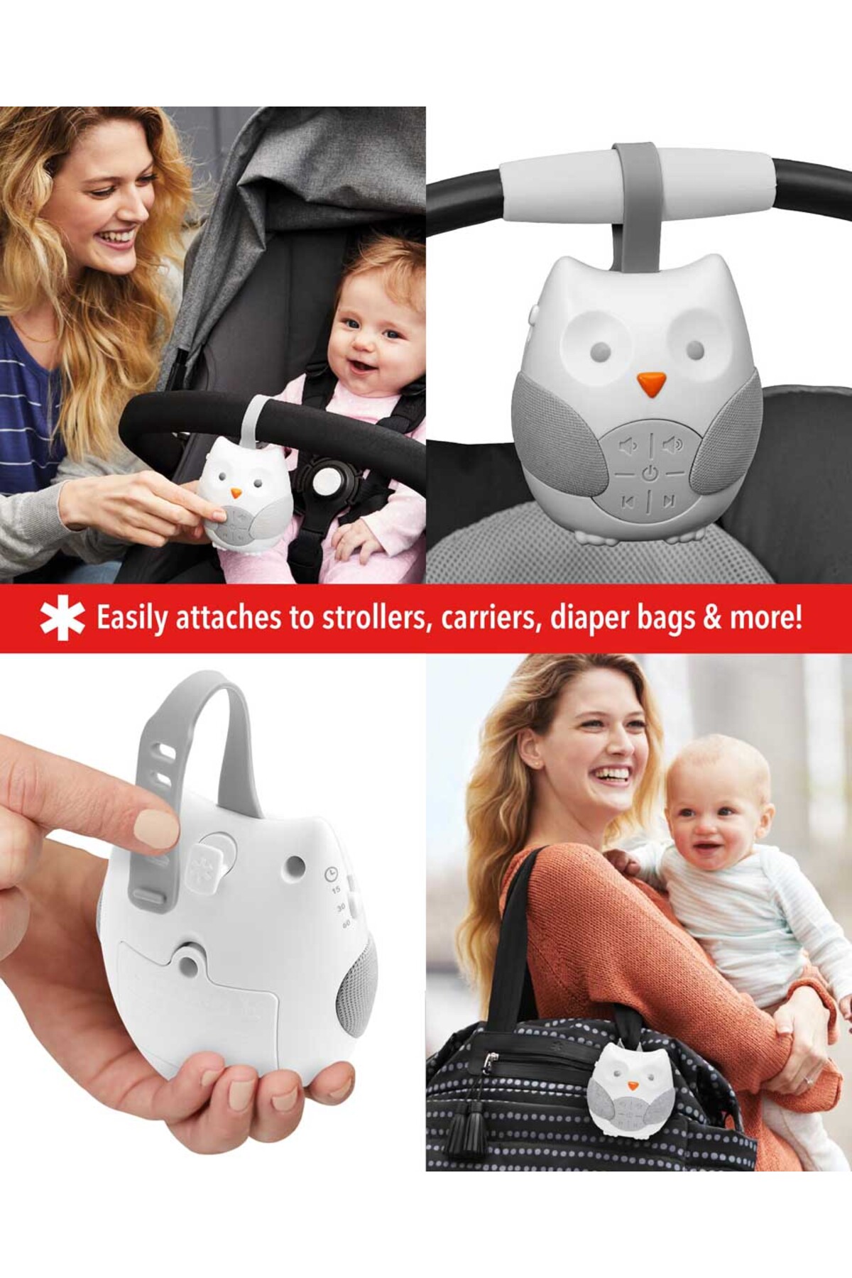 Skip Hop Stroll & Go Taşınabilir Baby Soother Baykuş fotoğrafı 3 (önizleme)