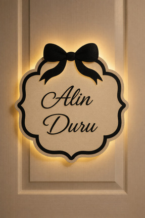 metora FİYONK Kişiye Özel LED’li Çocuk Odası Kapı Süsü Gün Işığı Ahşap İsimli...