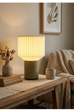 Laurel Design Athena Pliseli Abajur Masa Lambası | İskandinav Tarzı Modern Ha...