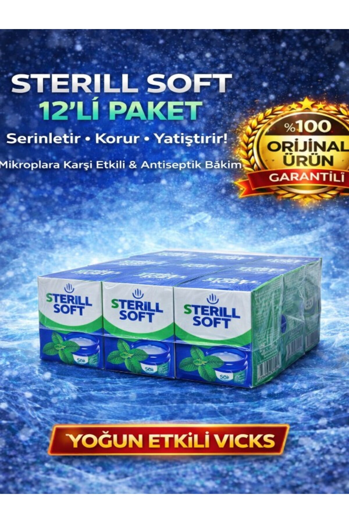 farmakoz Sterill Soft Masaj Kremi Naneli- Vazelin - Viks - Vicks
