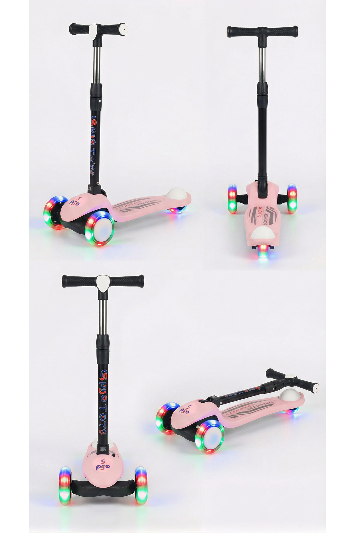 PRO Toys Işık/Ledli Üç Teker Yükseklik Ayarlanabilir ve Katlanabilir Fren Sistemli Çocuk Scooter fotoğrafı 6 (önizleme)