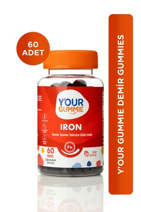 Y'our Gummie Demir Takviyesi Çiğnenebilir Jel Vitamin Lipofer: Ferrik Pirofosfat