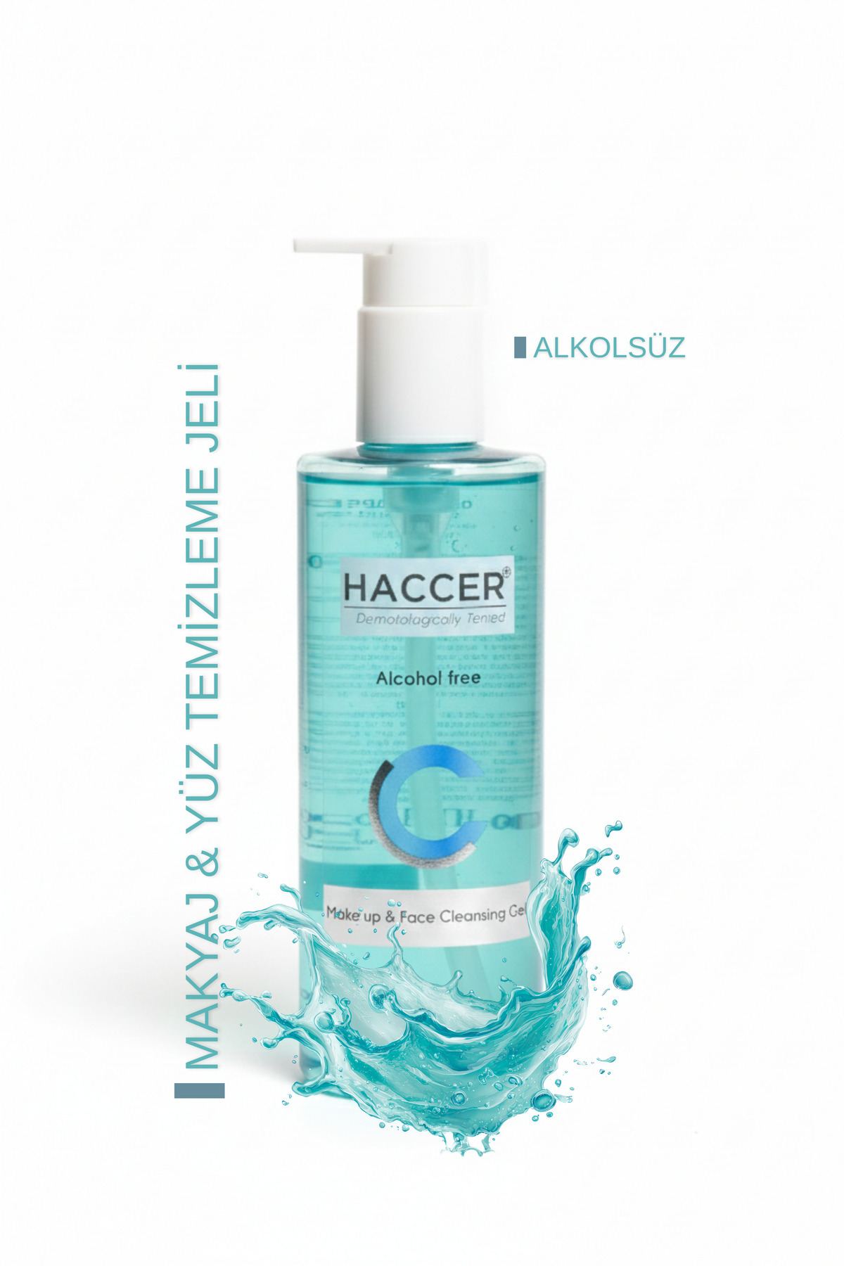Haccer Doğal Yüz Ve Makyaj Temizleme Jeli, Yüz Yıkama Jeli 300 ml Alkolsüz — HFMG001