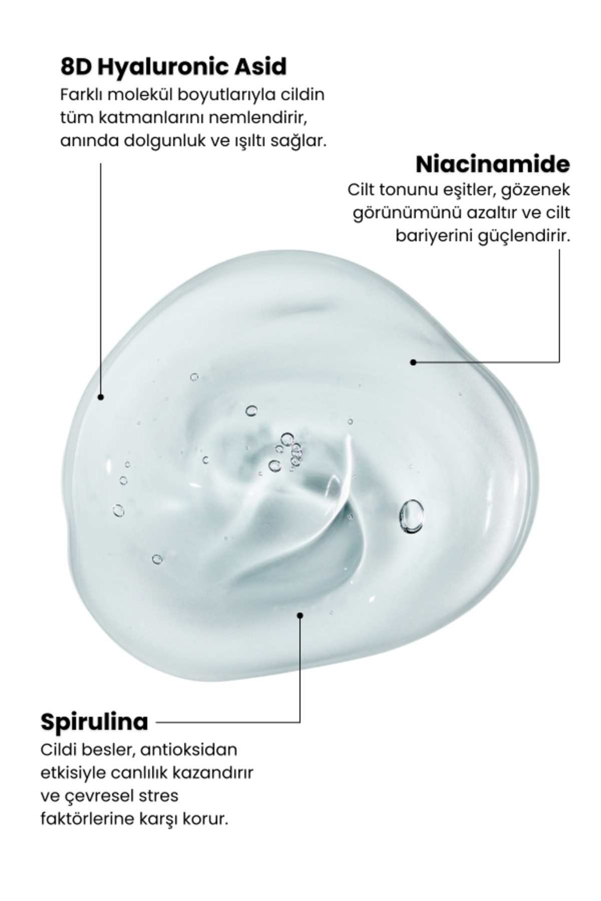 Hyalüronik Asit ve Niasinamid Nem Veren Gözenek Karşıtı 2li Serum Seti — 869921934592 — تصویر 5 از 6