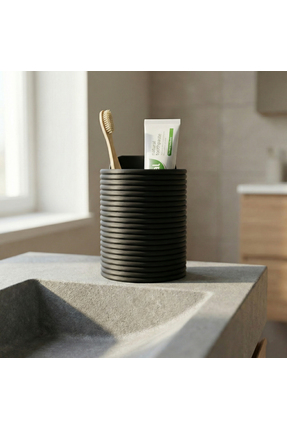 comes DEVA I Serisi Siyah Modern Yatay Çizgili Bölmeli Banyo Düzenleyici Diş ...