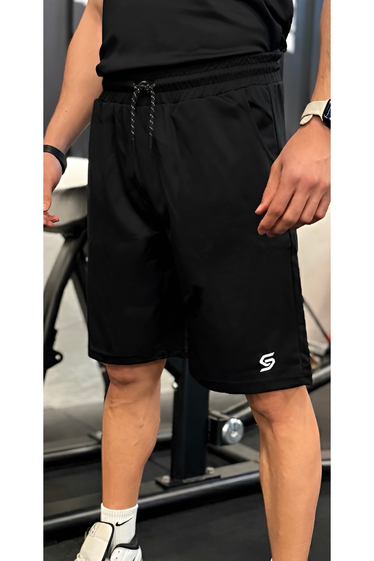 Sapeur  Erkek Spor Şort - Slim Fit Antrenman & Fitness Şortu ( Siyah ) - Görsel 5