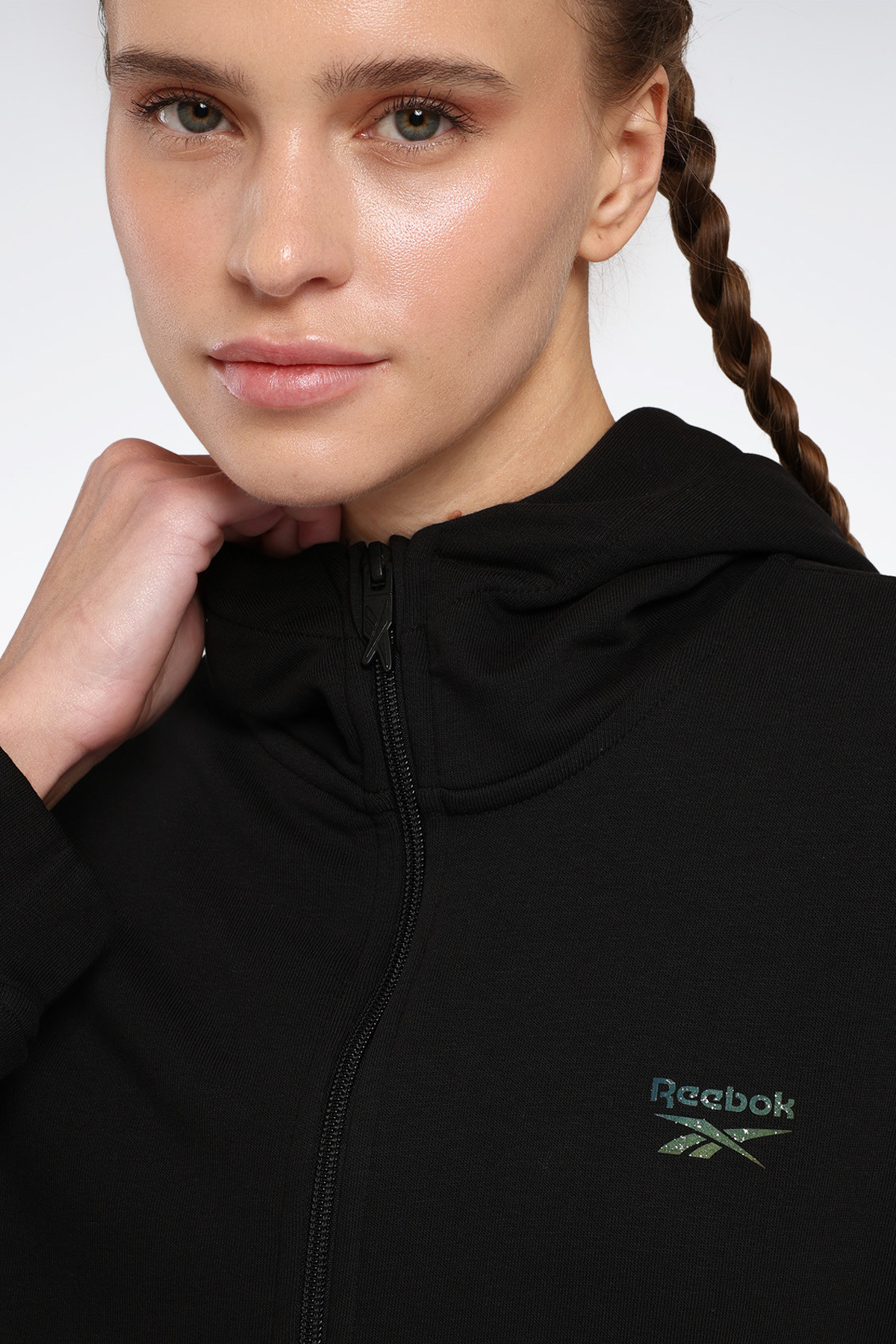 Reebok NEW ID REG FZ Siyah Kadın Eşofman Üstü görsel 4