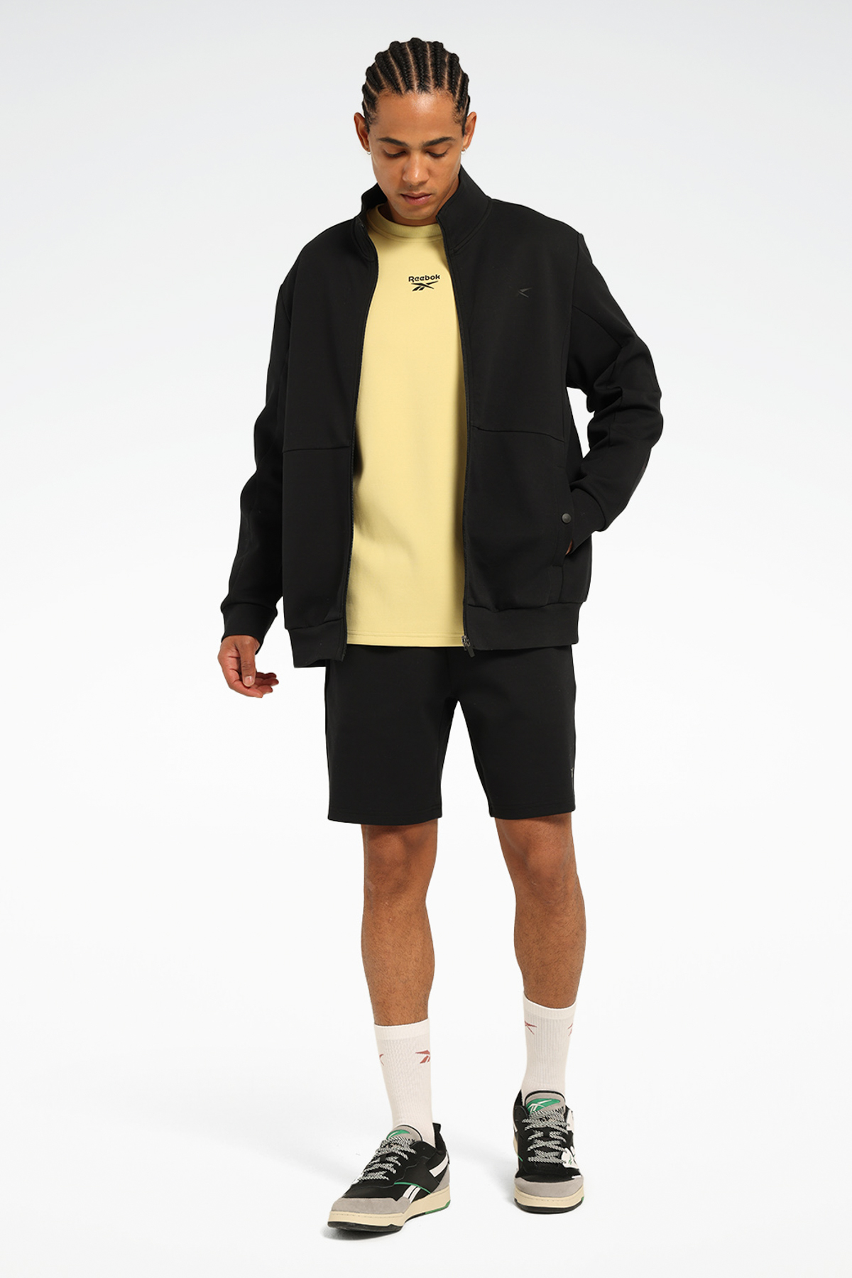 Reebok HERITA FZ Siyah Erkek Eşofman Üstü görsel 3