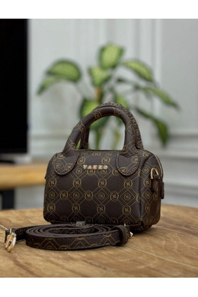 Novamiy KADIN MİNİ SPEEDY MONOGRAM DESEN EL VE OMUZ ÇANTASI AYARLANABİLİR ASKILI