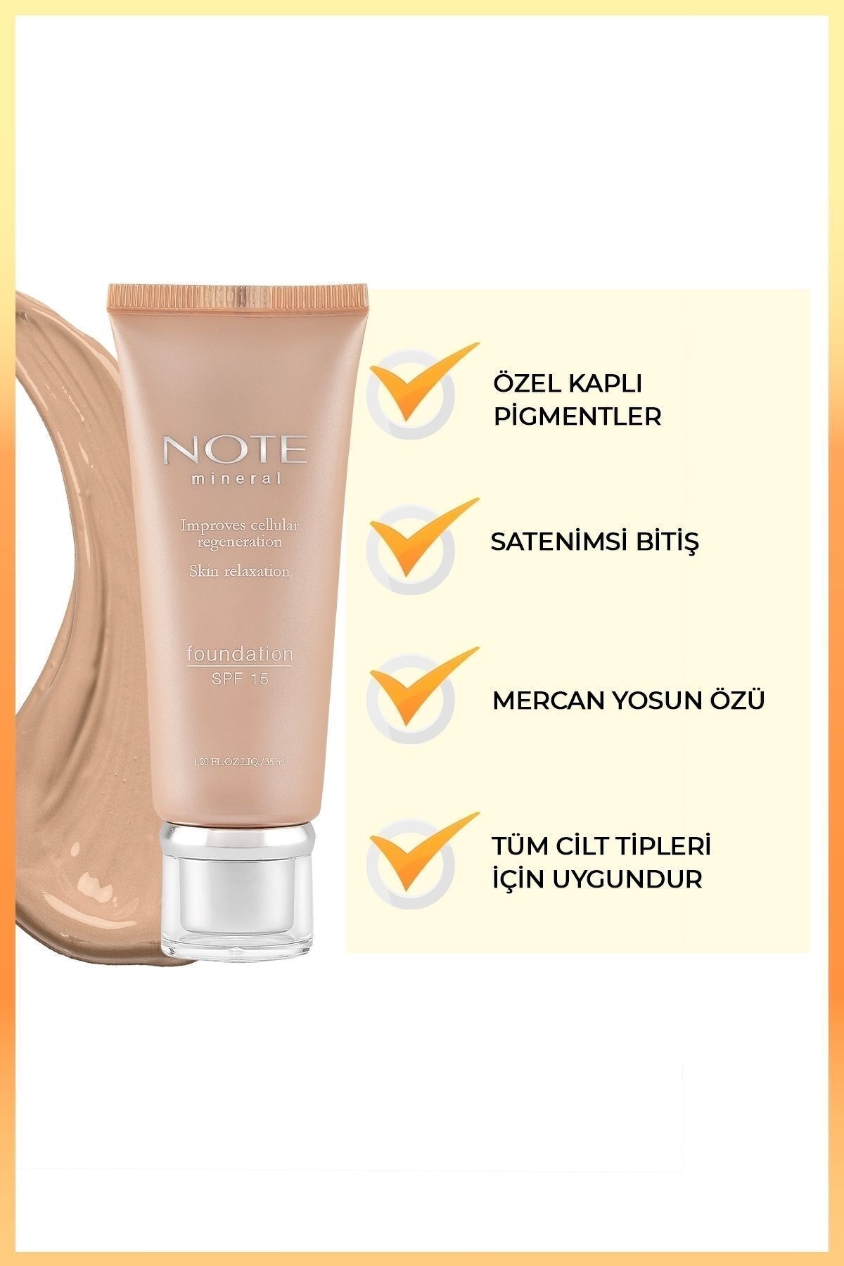 کرم پودر مینرال SPF 15 با پوشش بالا و بافت ساتن - 402 متوسط ​​روشن — بژ FND MINERAL — تصویر 4 از 7