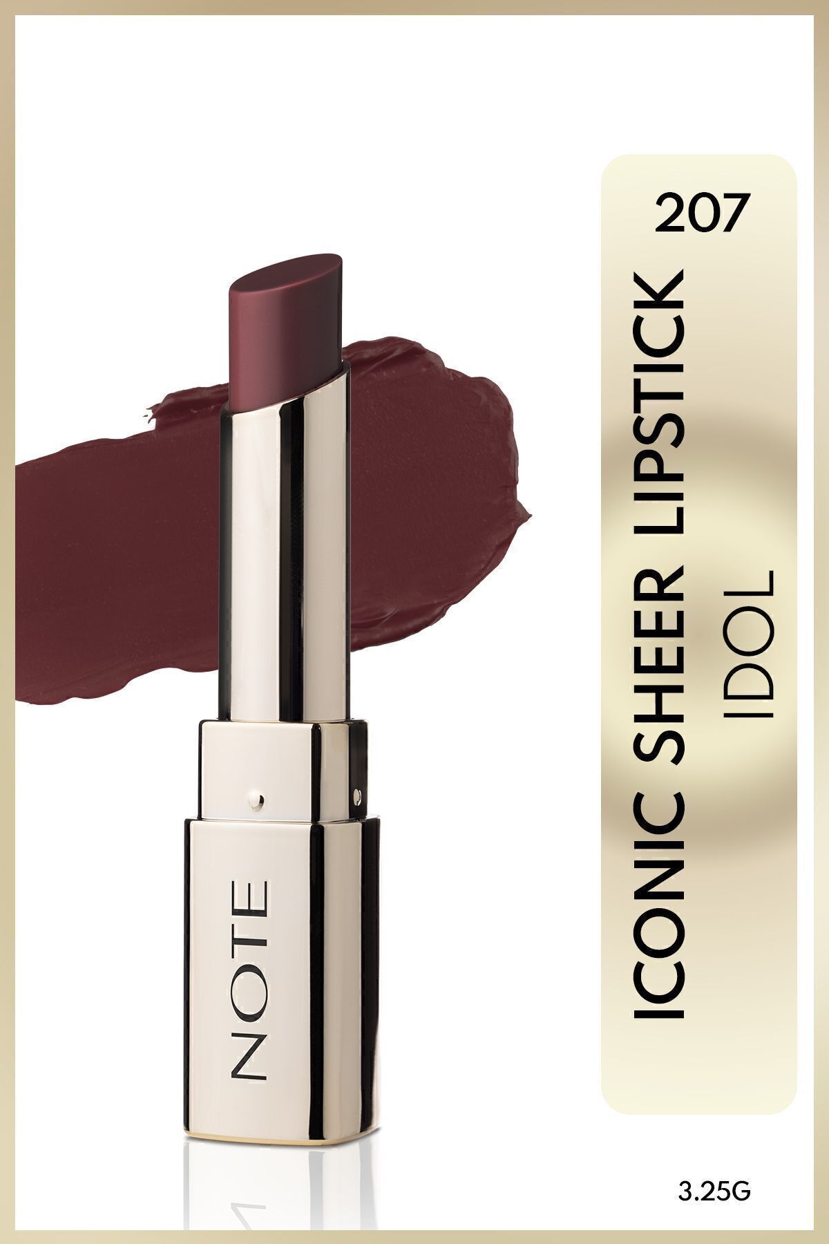 NOTE رژ لب براق و مرطوب کننده Iconic Sheer Lipstick 207 Idol - قهوه‌ای — قهوه‌ای LST ICONIC SHEER