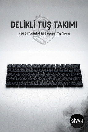 Decorius Mekanik Klavye Delikli Tuş Takımı (Keycaps) Seti- 61 Tuş %60 Profil ...