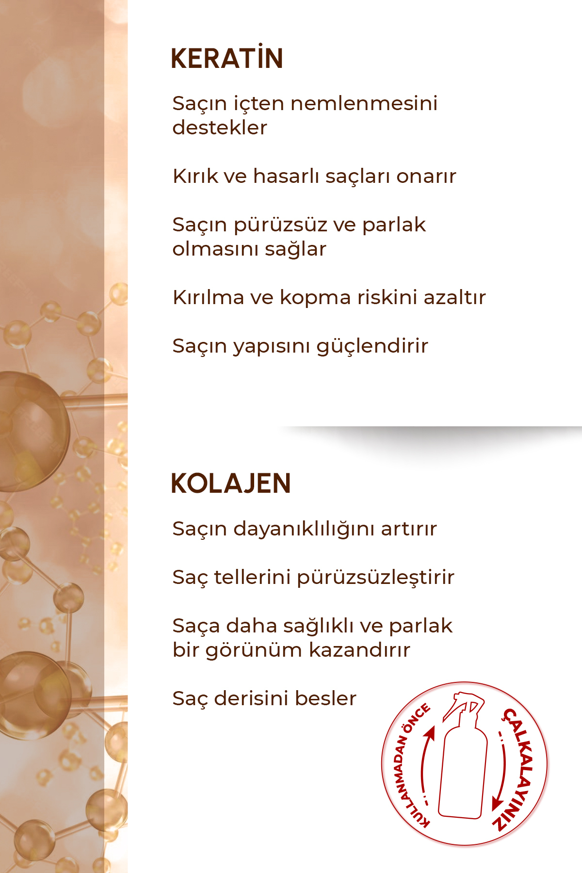 Kolay Tarama & Elektriklenme Karşıtı Saç Bakım Spreyi, Isı Koruyucu Uniseks Vegan Saç Spreyi 250ml — Y-832 — تصویر 6 از 8
