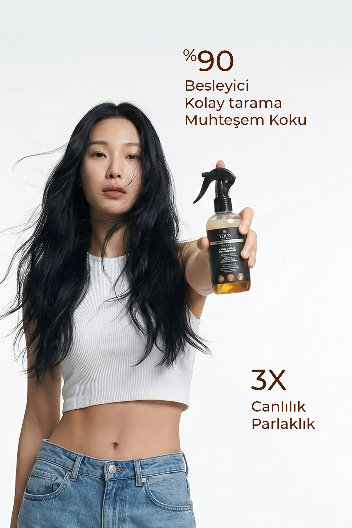 Kolay Tarama & Elektriklenme Karşıtı Saç Bakım Spreyi, Isı Koruyucu Uniseks Vegan Saç Spreyi 250ml — Y-832 — تصویر 3 از 8