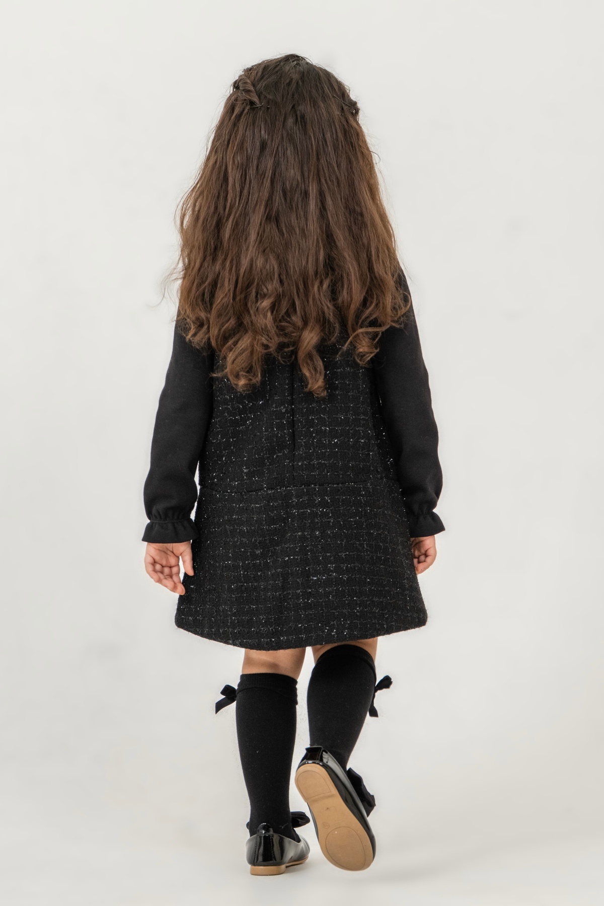 Minoviababykids Kız Bebek Çocuk Tüvit Elbise ve Uzun Kollu Badi Takımı fotoğrafı 4 (önizleme)