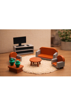 Polat Çocuklar İçin Mini Boy Oturma Odası Seti Oyuncağı