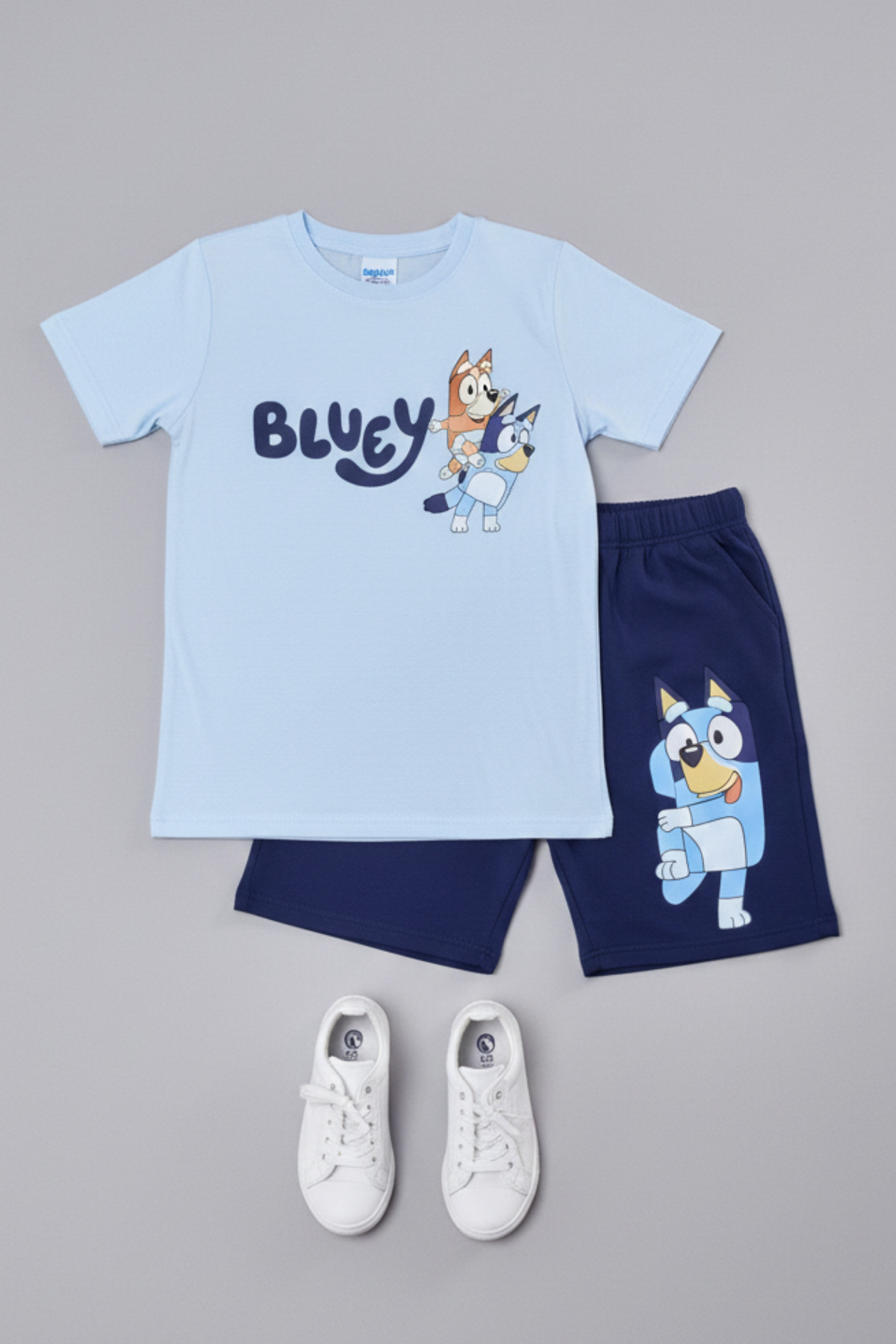 Andro Wear %100 Pamuk Çizgi Film Karakter Baskılı Yazlık Mavi Çocuk Pijama Takımı fotoğrafı 3 (önizleme)