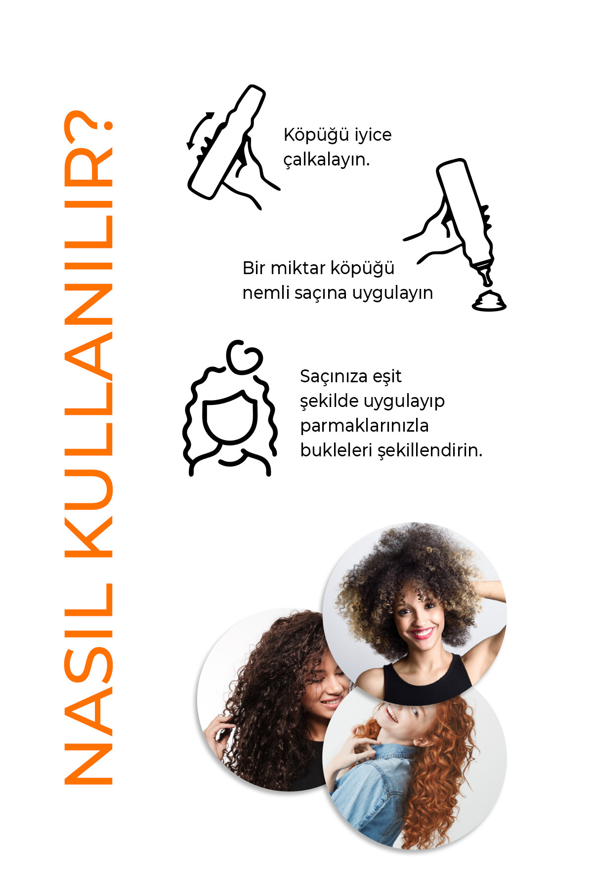 Bukle Belirginleştirici Saç Köpüğü 200 ml – Hindistan Cevizi Özlü, Paraben, SLS ve Silikon İçermez — Y-841 — تصویر 5 از 7