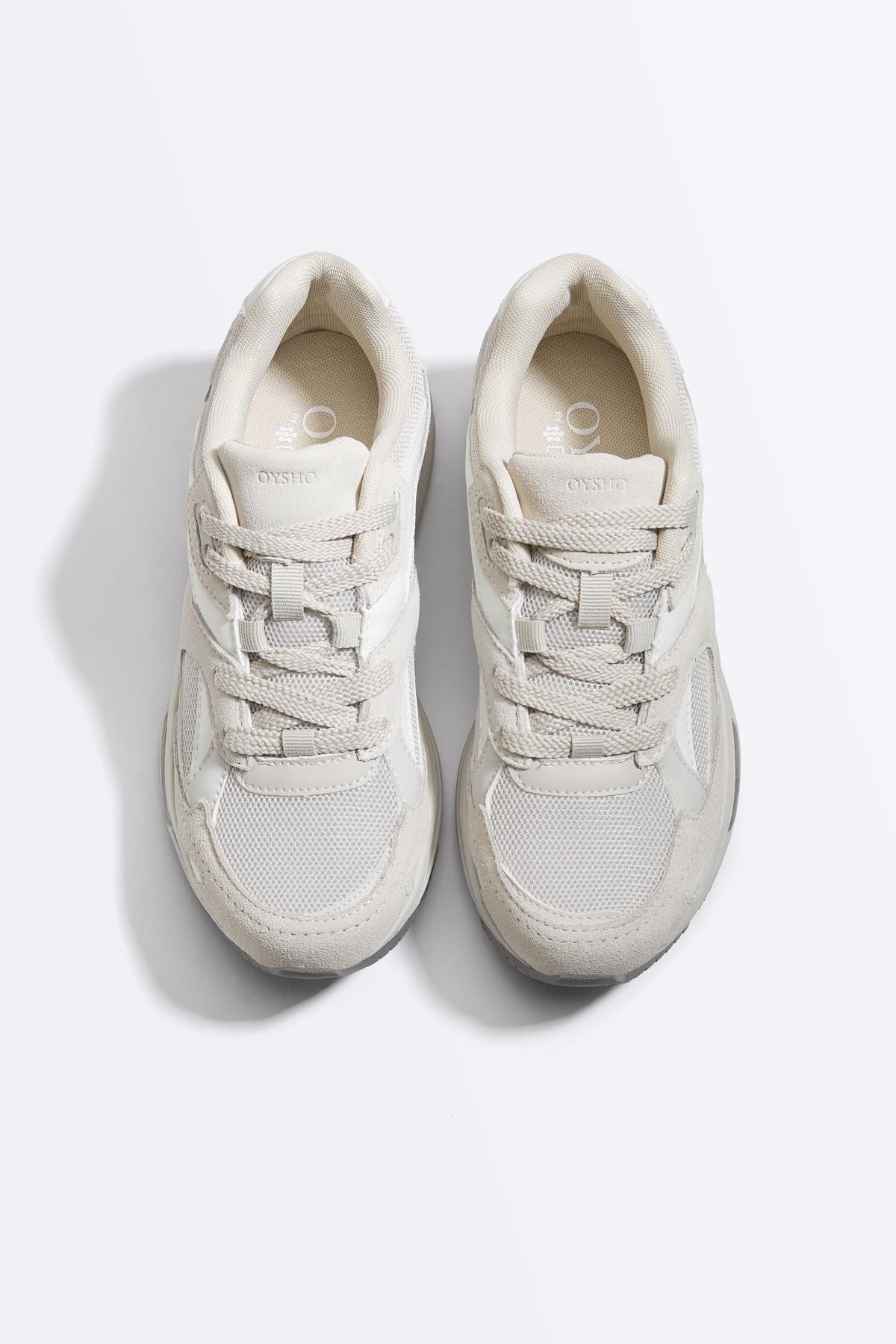 Oysho  Süet running tarzı spor ayakkabı - Görsel 5