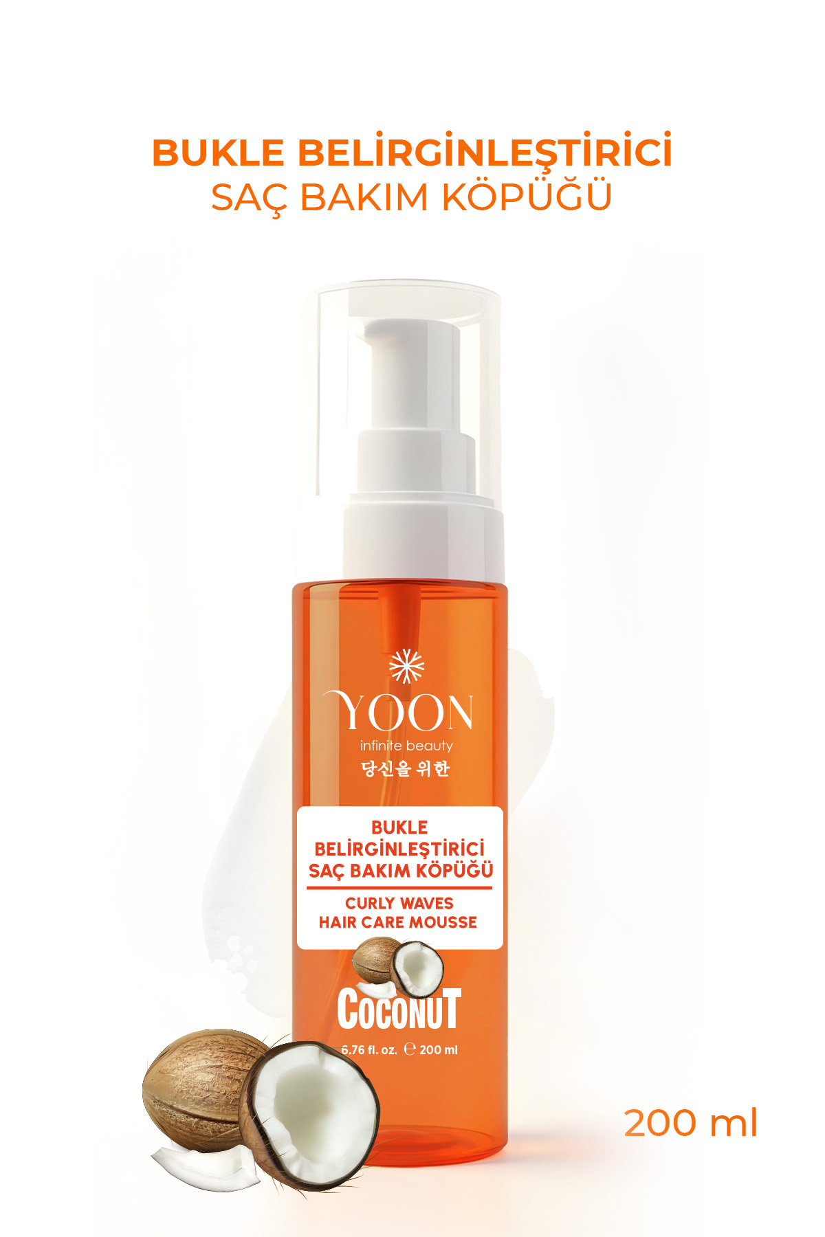 Bukle Belirginleştirici Saç Köpüğü 200 ml – Hindistan Cevizi Özlü, Paraben, SLS ve Silikon İçermez — Y-841 — تصویر 7 از 7