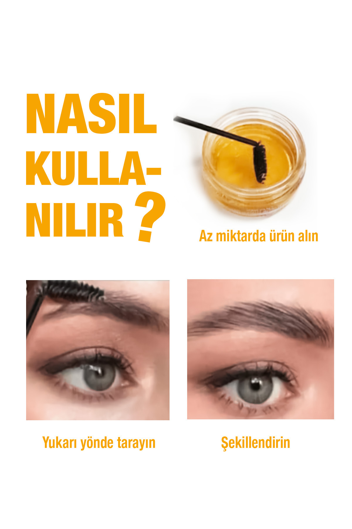 Kaş Sabitleyici Wax – Macadamia Yağı & E Vitaminli Kaş Şekillendirici 50ml + Fırça Hediyeli — فلزی Y-842 — تصویر 5 از 8