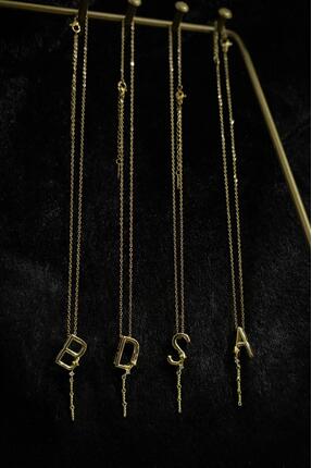 NO BRAND A&S Gold Harfli kolye