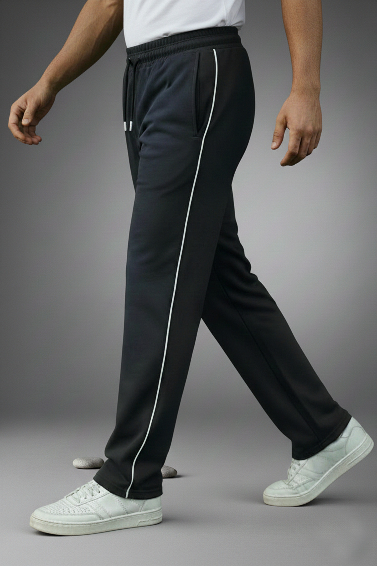 OXVİN  Yan Düz Biyeli Baggy Eşofman Altı Bol Paça 2 Iplik Orta Kalınlıkta Uzun (ORİJİNAL KALIP) - Görsel 4